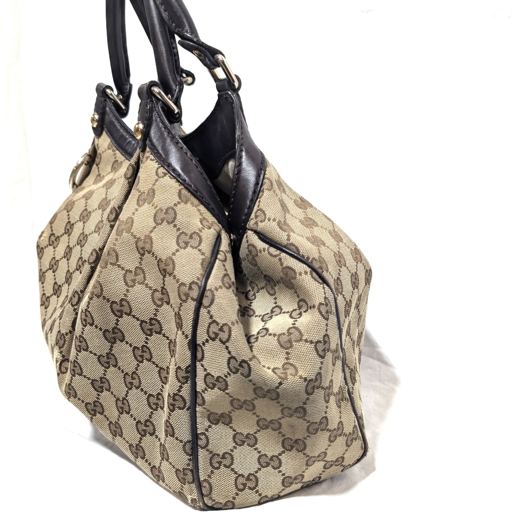 GUCCI Sukey Large Original GG Canvas Tote/Shoulder/Hobo Bag - Picture 11 of 14